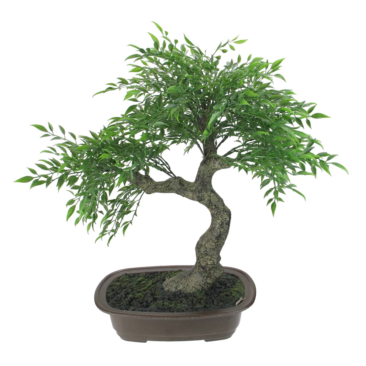18&#x22; Artificial Mini Maple Bonsai Tree in Brown Pot